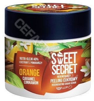 Sweet Secret Regenerujący peeling cukrowy do ciała z cynamonem 200g POMARAŃCZA Z KARMELEM I CYNAMONEM