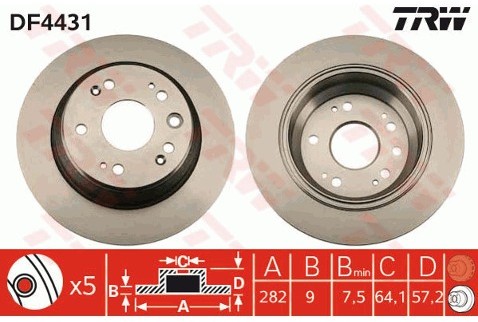 TRW Tarcza hamulcowa DF4431