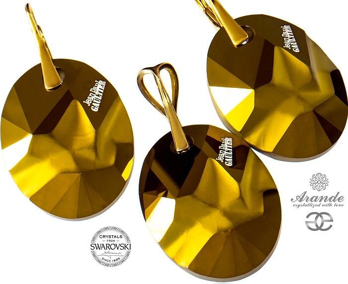 Arande NOWE SWAROVSKI KOLCZYKI WISIOREK DORADO GOLD JEAN PAUL GAULTIER ZŁOTE SREBRO 700467