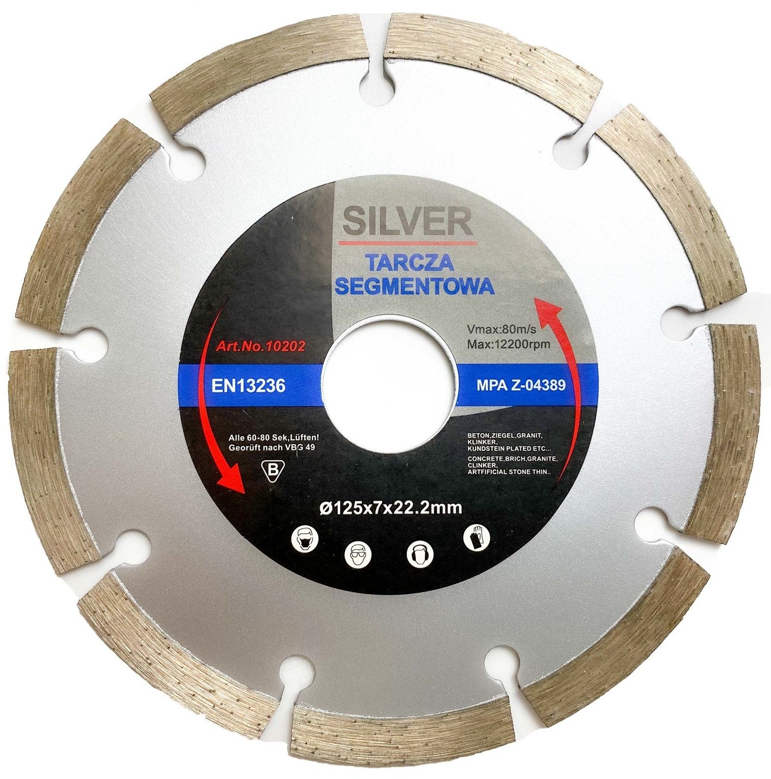 HurthAG TARCZA DIAMENTOWA SEGMENT BETON CEGŁA KLINKIER KOSTKA 125mm