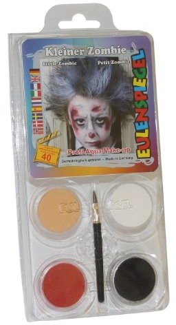 Eulenspiegel 204733  lusterko kosmetyczne zestaw małych Zombie, pędzla i instrukcją, 4 kolorów 204733