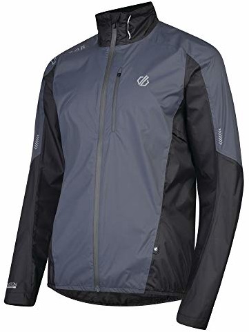 Dare 2b męska kurtka Mediant Lightweight Waterproof and Breathable Reflective Ventilted Led Compatible Cycling Shell, szary, l