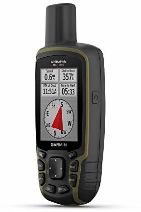 Garmin GPSMAP 65s, przycisk ręczny z wysokościomierzem i kompasem, rozszerzona obsługa satelitarna, technologia wielopasmowa i kolorowy wyświetlacz 2,6