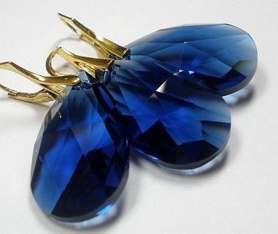 Arande Swarovski Piękny Komplet Szafir Złote Srebro 2294655876