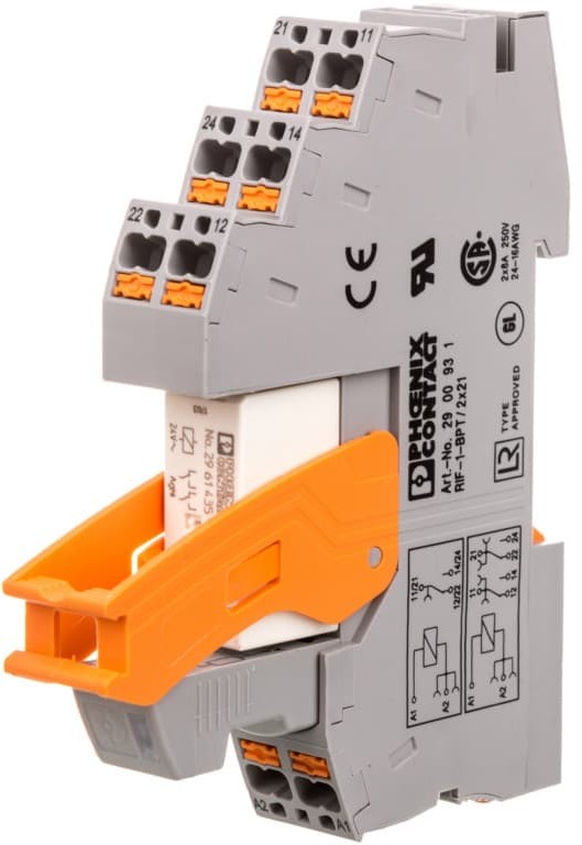 Phoenix Contact Przekaźnik interfejsowy z zaciskami push-in 2P 8A 24V AC RIF-1-RPT-LV-24AC/2X21 2903333 2903333