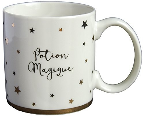 LA CARTERIE Die carterie 76000560 Potion magiczny kubek porcelanowy czarny/złoty 11,6 x 9,5 x 8,2 cm 76000560