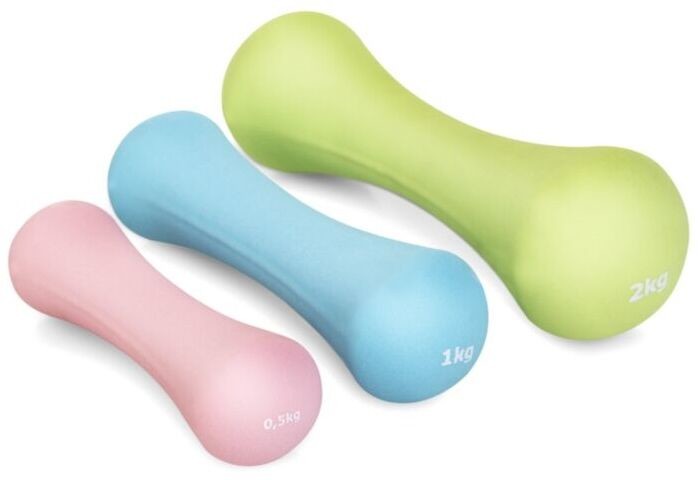 Spokey Neoprenowe hantle do ćwiczeń i rehabilitacji Spokey - ergonomiczny kształt, antypoślizgowa powierzchnia (Bone Neoprene Dumbbells)