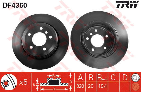 TRW Tarcza hamulcowa DF4360