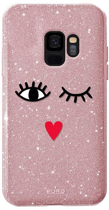 PURO Glitter EYES Shine Cover - Etui Samsung Galaxy S9 (Rose Gold) Limited edition (SGS9SHINE1RGOLD)