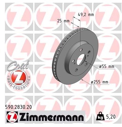 Zimmermann Tarcza hamulcowa 590.2830.20
