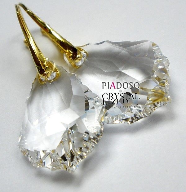 Swarovski kolczyki ZŁOTE SREBRO Certyfikat CR22