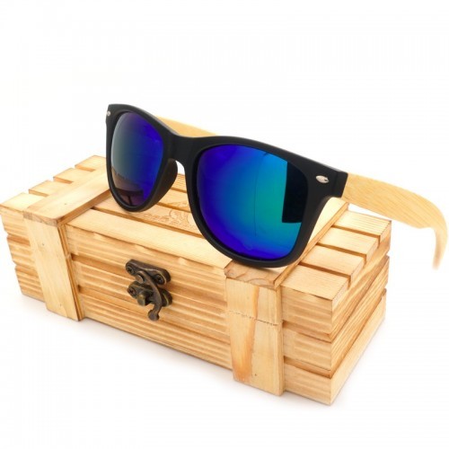 BOBO BIRD Okulary drewniane CG004 black&blue BBCG004bb