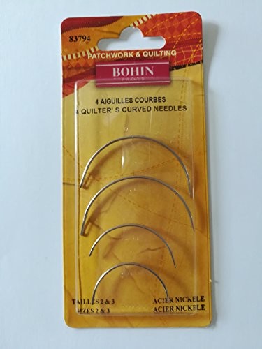 Bohin wygięte igły SZ23, srebrne BH83794