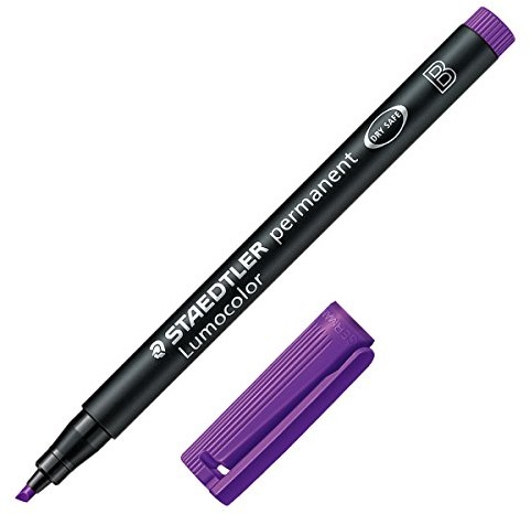 Staedtler 314 Lumocolor pisak uniwersalny szer.-koronka, ok. 1.0 lub 2.5 MM, etui na Permanent, 10 sztuk w kartonie, fioletowy 314-6