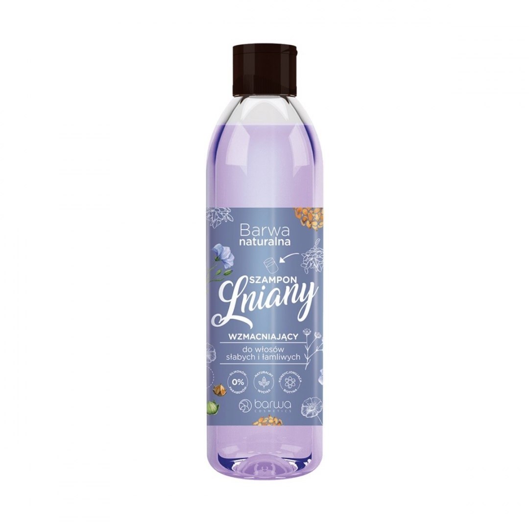 Barwa Naturalna Szampon do włosów Lniany wzmacniający - włosy słabe i łamliwe 300ml 90490