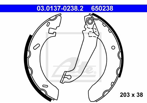 ATE Zestaw szczęk hamulcowych 03.0137-0238.2