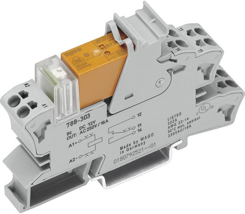 WAGO Podstawka z przekaźnikiem 230V AC 2p 788-516 WAGO 788-516 788-516 2 zestyki przełączne 2 x 8 A 1 szt 788-516