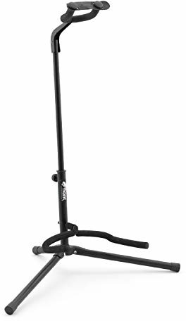Tiger Music Stojak na gitarę akustyczną tygrys, czarny przenośny, składany stojak na gitarę z podpórką na szyję GST14-AC
