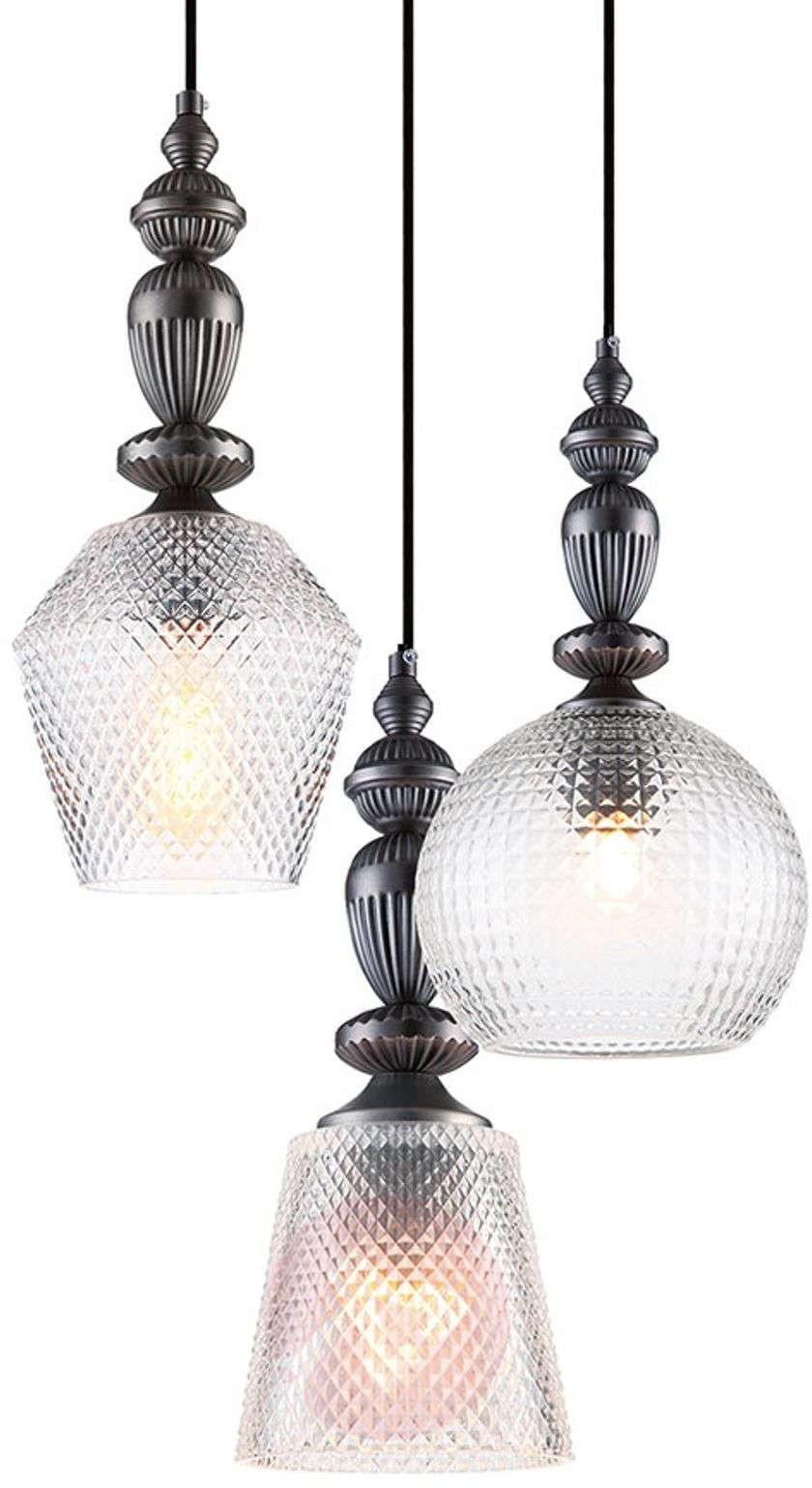 Viokef 3-punktowa szklana lampa wisząca Talisa