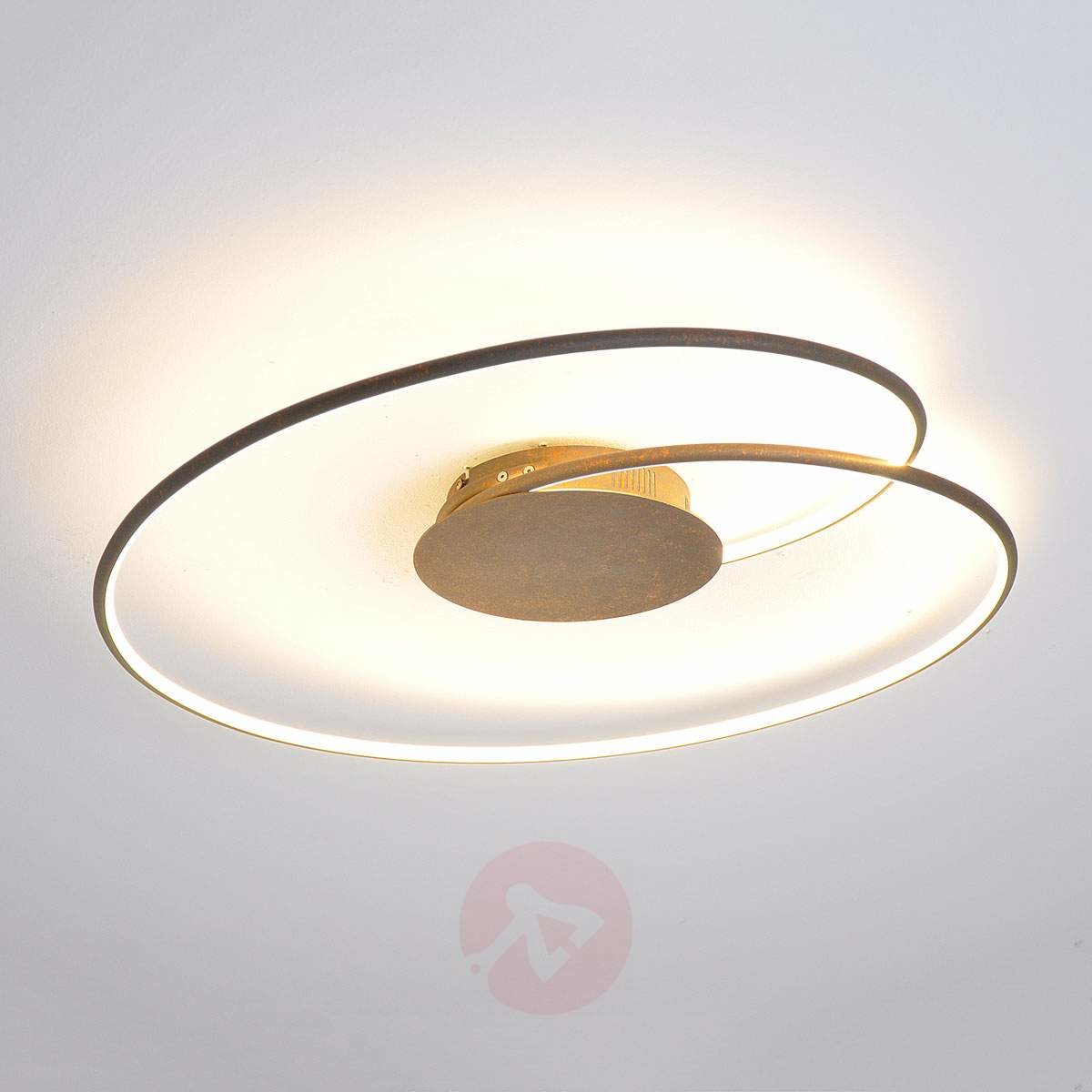 Ładna lampa sufitowa LED Joline, rdzawy brąz