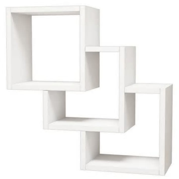 Homemania Półka ścienna Three Box, 57,9x19,5x57,7 cm, biała Homemania