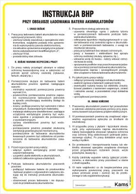 IAE14 Instrukcja BHP przy obsłudze ładowania baterii akumulatorów