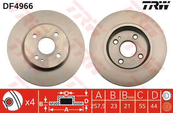 TRW Tarcza hamulcowa DF4966