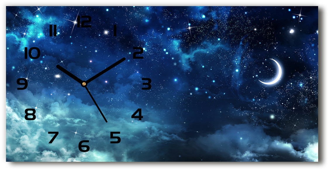 Zegar ścienny szklany Gwieździste niebo