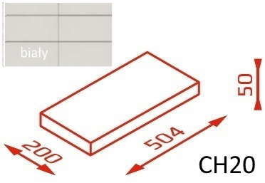 Joniec Daszek na murek CH20 50,4x20x5 biały / Joniec DASZEK NA MUREK CH20 50,4X20X5 BIAŁYM / JONIEC