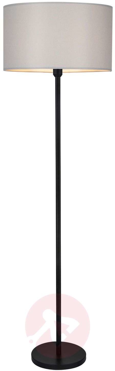 Britop Lampa stojąca Maarit klosz tekstylny, szara/czarna
