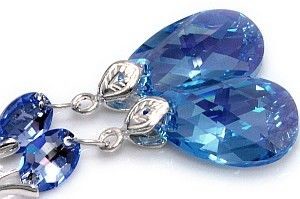 Swarovski długie kolczyki Certyfikat SREBRO