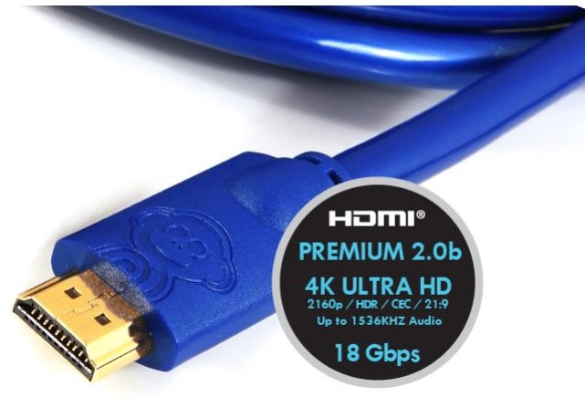 Monkey Cable MCT1 HDMI 1.0m | Premium High Speed Cat2 Ethernet