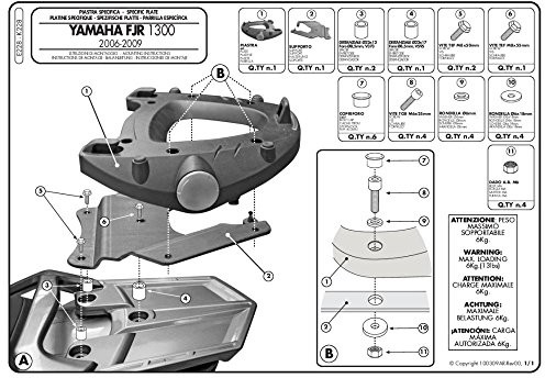 Givi E228 Topcase płyta nośna Monokey walizka z płytą M5 E228