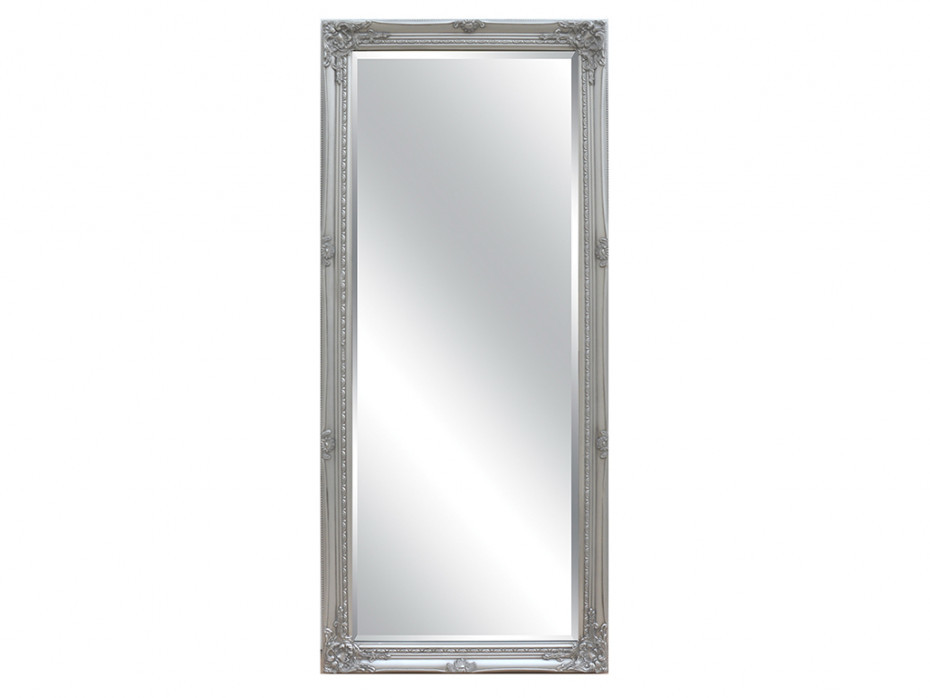 Vente-Unique Lustro z listwami ELVIRE - drewno eukaliptusowe - 60 x 140 cm - Srebrne