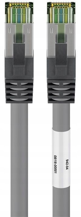 Kabel Lan Patchcord Cat 8.1 S/ftp szary 25m