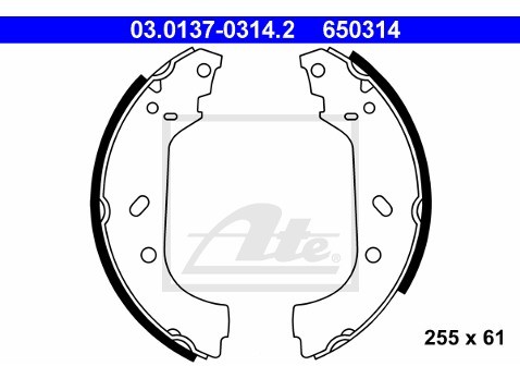 ATE Zestaw szczęk hamulcowych 03.0137-0314.2