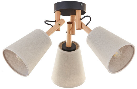 TK Lighting Nowoczesna lampa sufitowa 3 punkty VAIO NATURE 5745 E27 beżowy TK5745