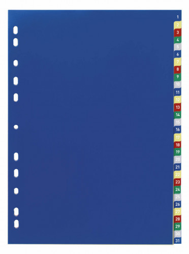 DURABLE Przekładki 1-31 do segregatora A4 5-kolorowe 6756-27