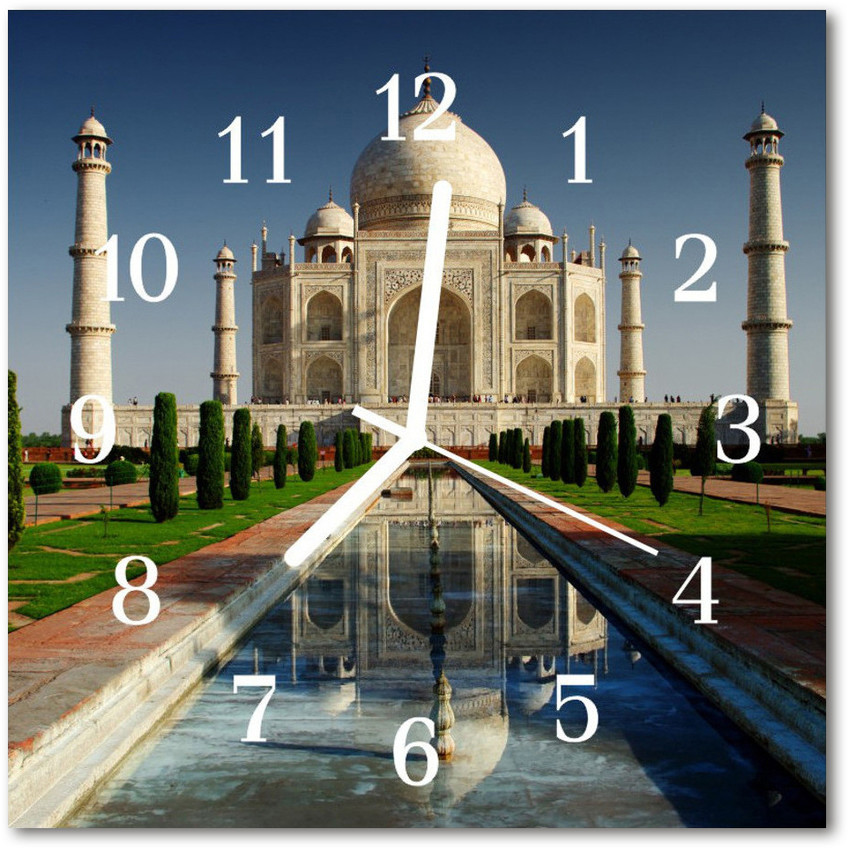 tulup pl Zegar szklany kwadratowy Taj mahal 30x30cm