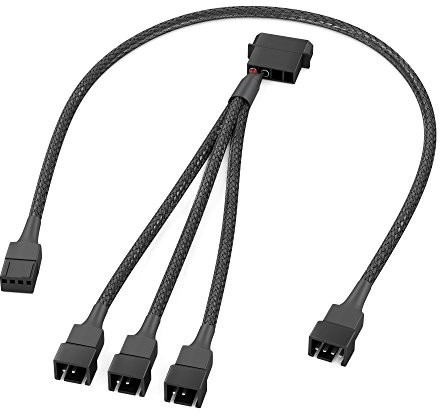 KabelDirekt Przewód bezpośrednio 2-pin Molex auf 3 X PWM Fan Y Cable 15 cm + PWM wentylator kabel przedłużający 30 cm 835