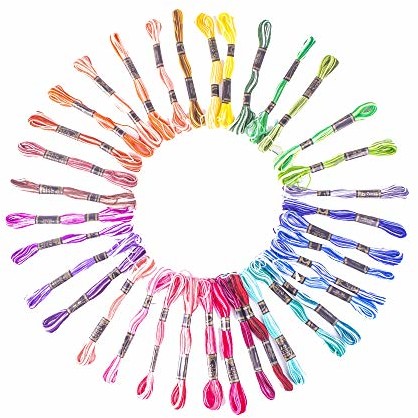 Trimits Trimits wysokiej jakości nić do haftu, bawełna, tęczowa różnorodna, motki 8 m, opakowanie 36 FLOSS3