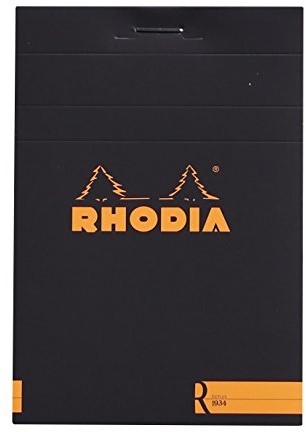 Rhodia 122012 °C Block kość słoniowa, linie, 90 G, 85 X 120 MM, 70 arkuszy, czarny czarny 122012C