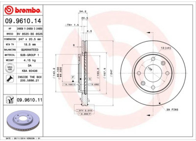 BREMBO 09.9610.11 09.9610.11