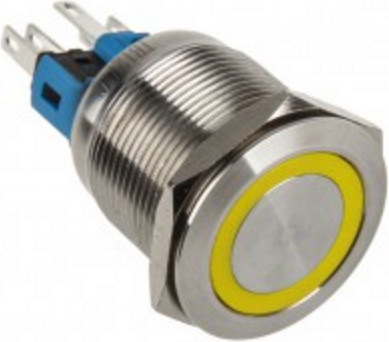 DimasTech Przycisk LED 22mm Żółty PD096 PD096