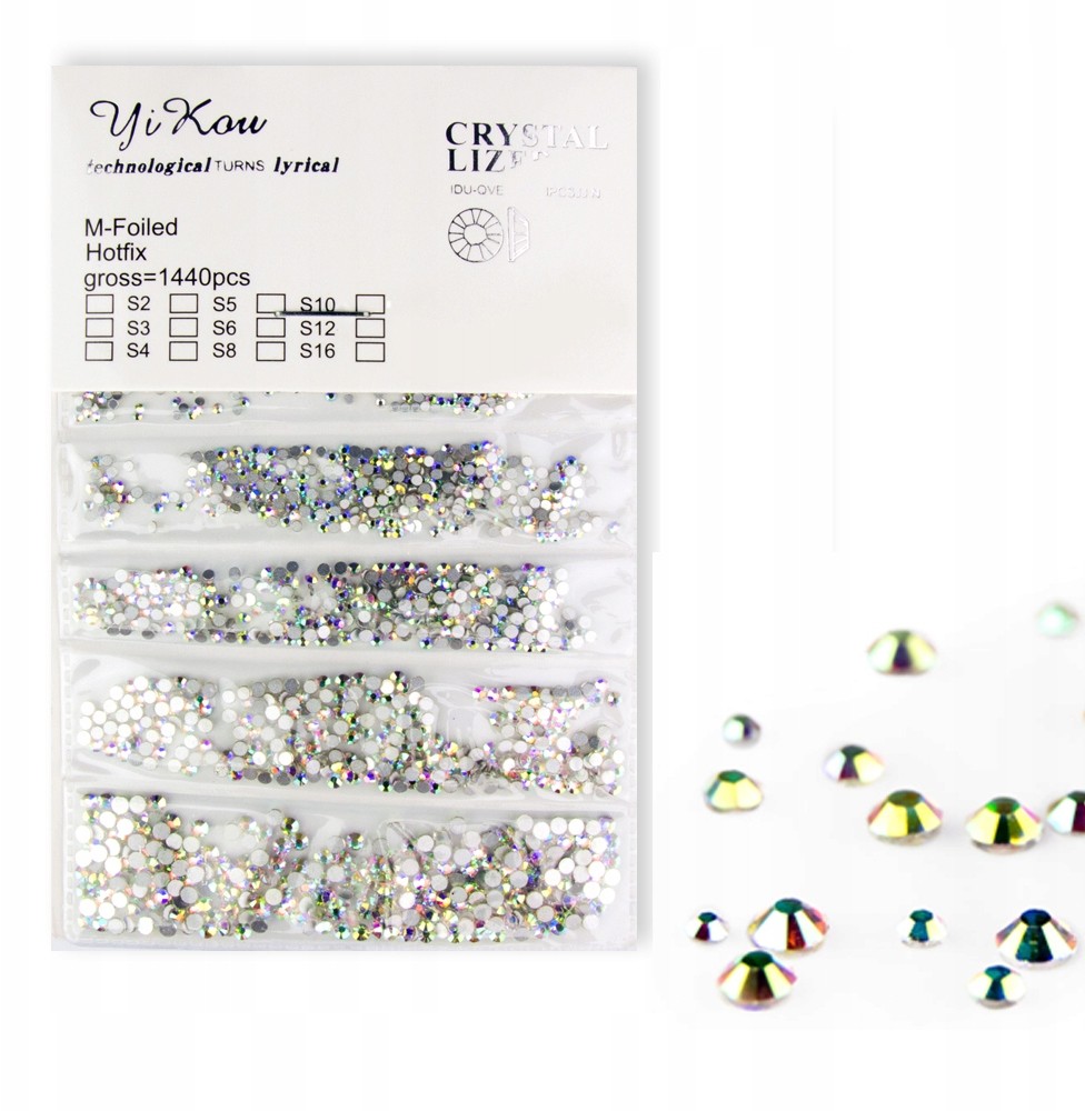 Zestaw Cyrkonii 1440 Szt Crystal Ab Różne Rozmiary