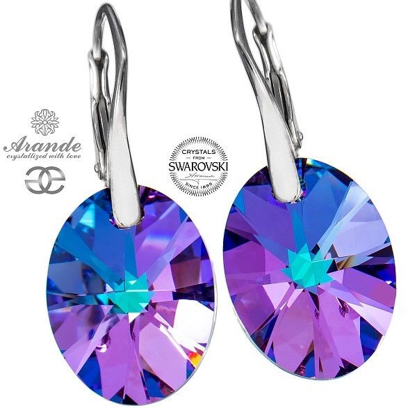 Swarovski przepiękne kolczyki XILION VITRAIL SREBRO NOWOŚĆ