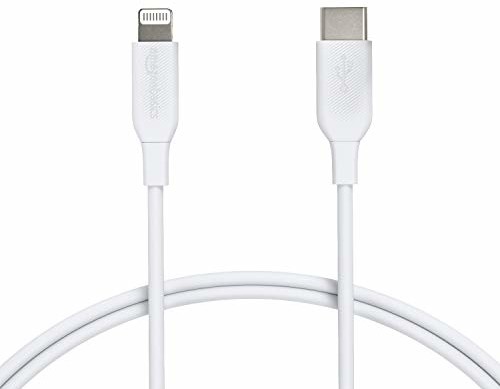 AmazonBasics Amazon Basics - kabel USB typu C do ładowania z certyfikatem MFI do iPhone 11/11 Pro/11 Pro max/X/XS/XR/XS Max / 8/8 Plus, do ładowarek typu C, 90 cm L6LMF395-CS-R