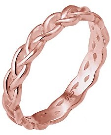 Elli Damski  ring Twisted węzeł 925 Srebrny do układania rozm. 54, kolor: różowe złoto, rozmiar: 56 0605851817_56