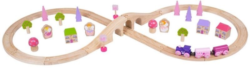 Bigjigs Toys Rail Drewniana kolejka Ósemka dla księżniczek 40 elementów