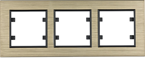 Hager LUMINA-PASSION-Ramka-3-krotna-pozioma-aluminium-mosiądz WL9234